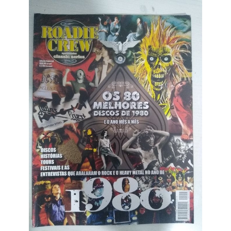 Revista Roadie crew, os melhores discos de 1980, com poster