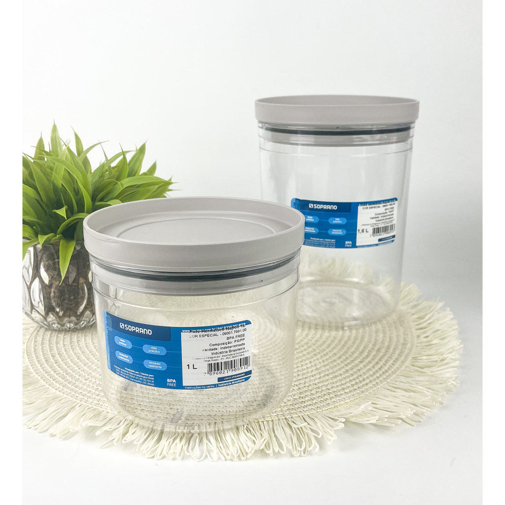 Kit Potes Herméticos Napoli 1L e 1,6L