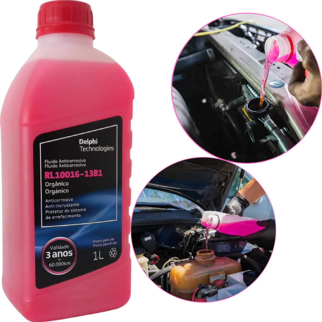 Aditivo Para Radiador Pronto Uso Delphi 1L Orgânico Rosa em Oferta na Shopee