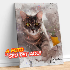 Quadros Decorativos Animais Pet Personalizado Foto Gato Cachorro