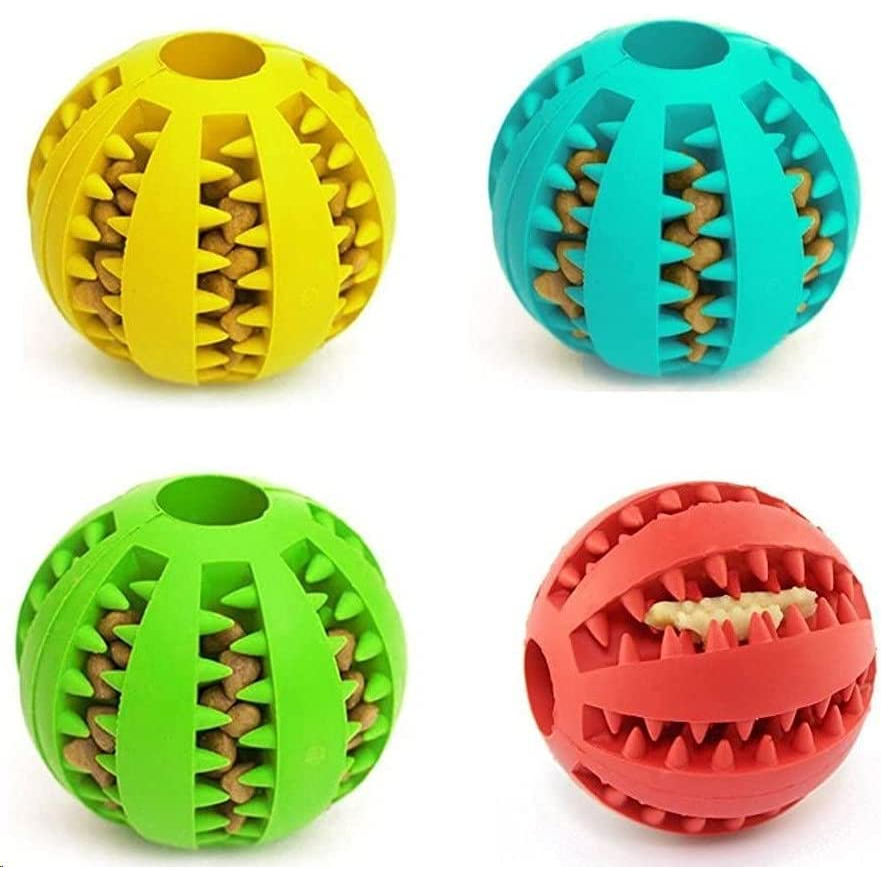 2 Bolinhas Multifuncional para Cachorro e gato Escova Mordedor Porta Petisco Pet Ball