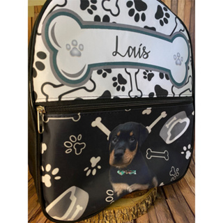 Mochila personalizada cachorro dog pitbull pet ou criança em Oferta na Shopee