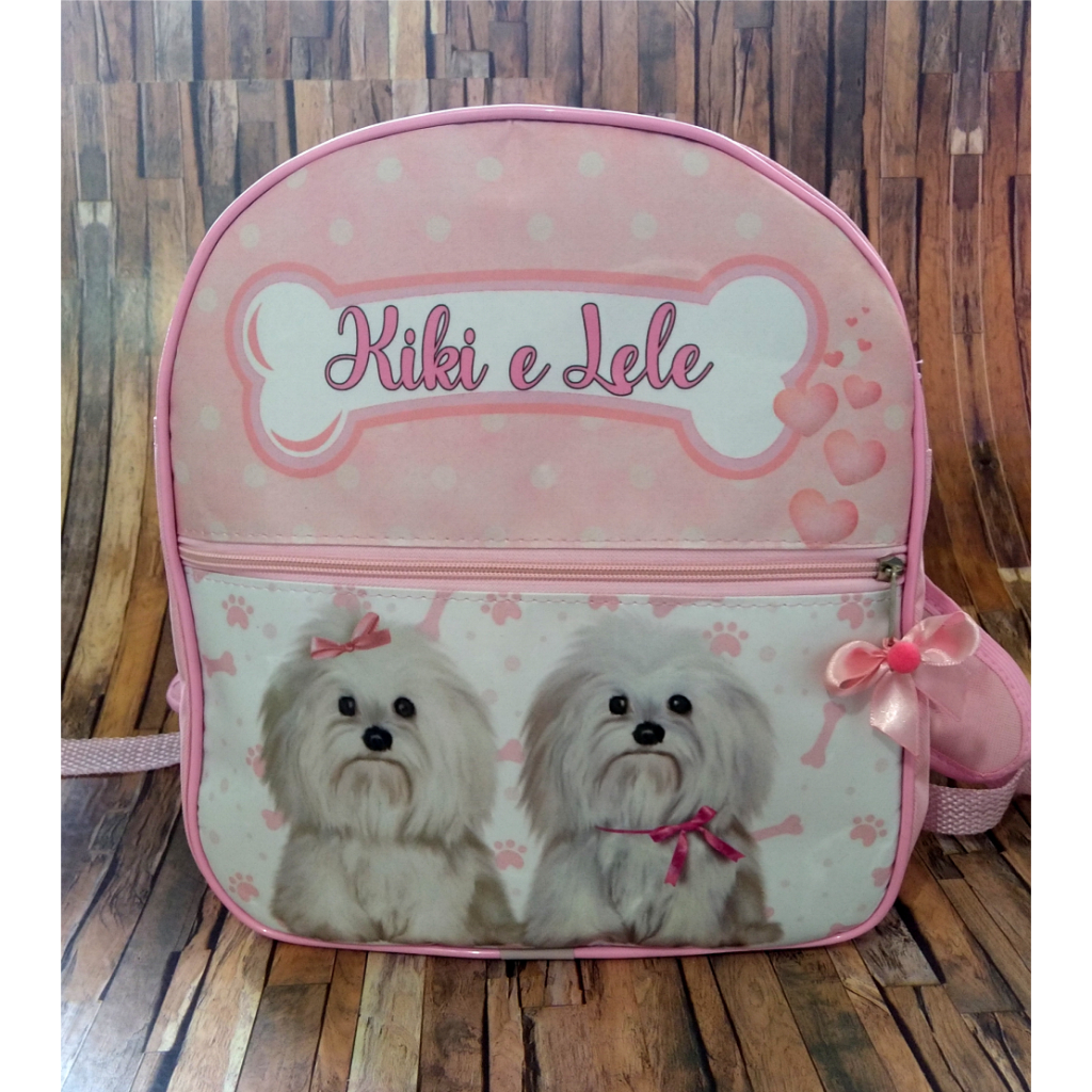 Mochila personalizada cachorrinho lhasa pet ou criança