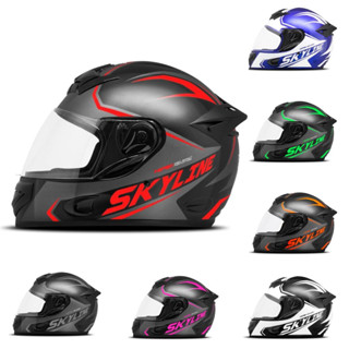 Capacete Fechado Moto Integral Masculino e Feminino Mixs Mx2 Skyline Brilhante Viseira Cristal