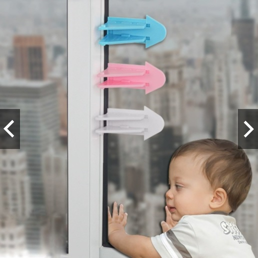 4 pcs Trava De Segurança Deslizante Para Proteção Da Porta de correr e Janela Branco bebe