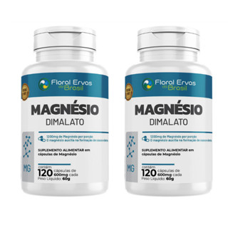 Kit com 2 Magnésio Dimalato 240 cápsulas 600mg Floral Ervas
