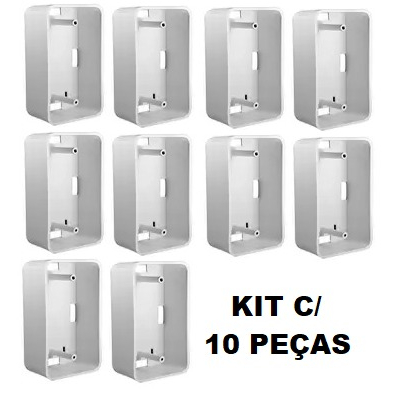 Kit 10 Peças Caixa Plástica 4x2 Funda Cantos Arredondados p/ Ventilador e Outros Instalação Elétrica Interruptor