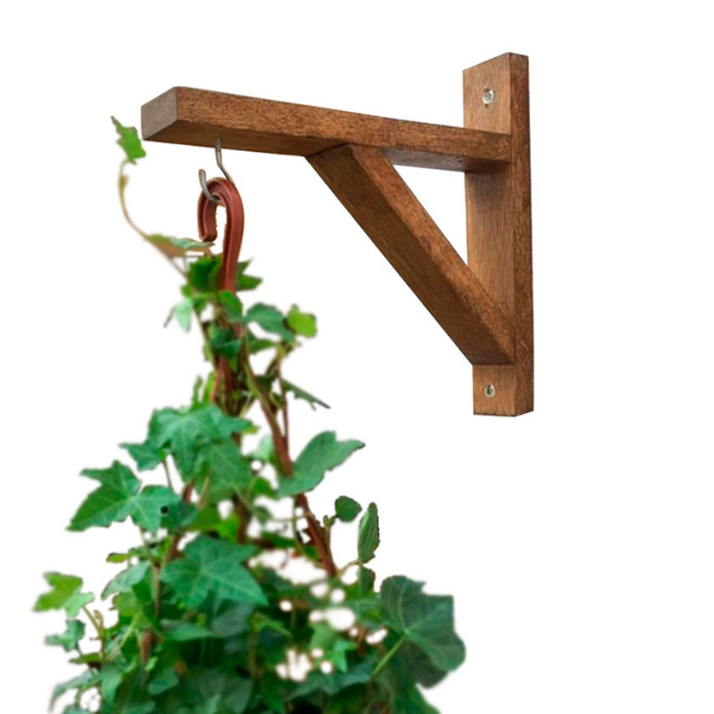 Suporte De Parede Mão Francesa de Madeira CERDRO Pendurar Vasos de Plantas Com Bucha e Parafuso em Oferta na Shopee