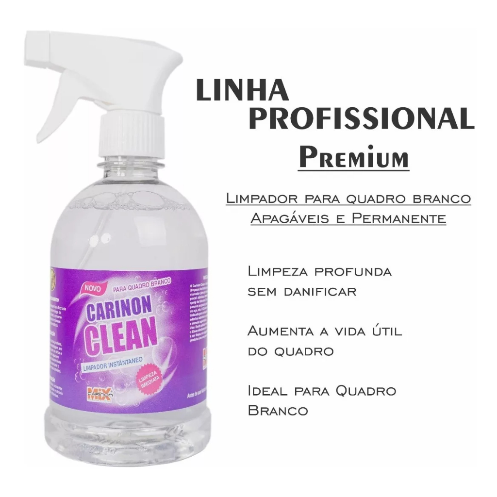 Limpador Especial Para Quadro Branco Carinon Clean 500 Ml Limpa manchas em Oferta na Shopee