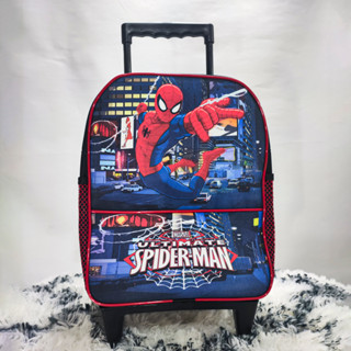 MochilA INFANTIL DE RODINHAS creche Lancheira termica Estojo Duplo simples Spider Man Homem aranha INFANTIL