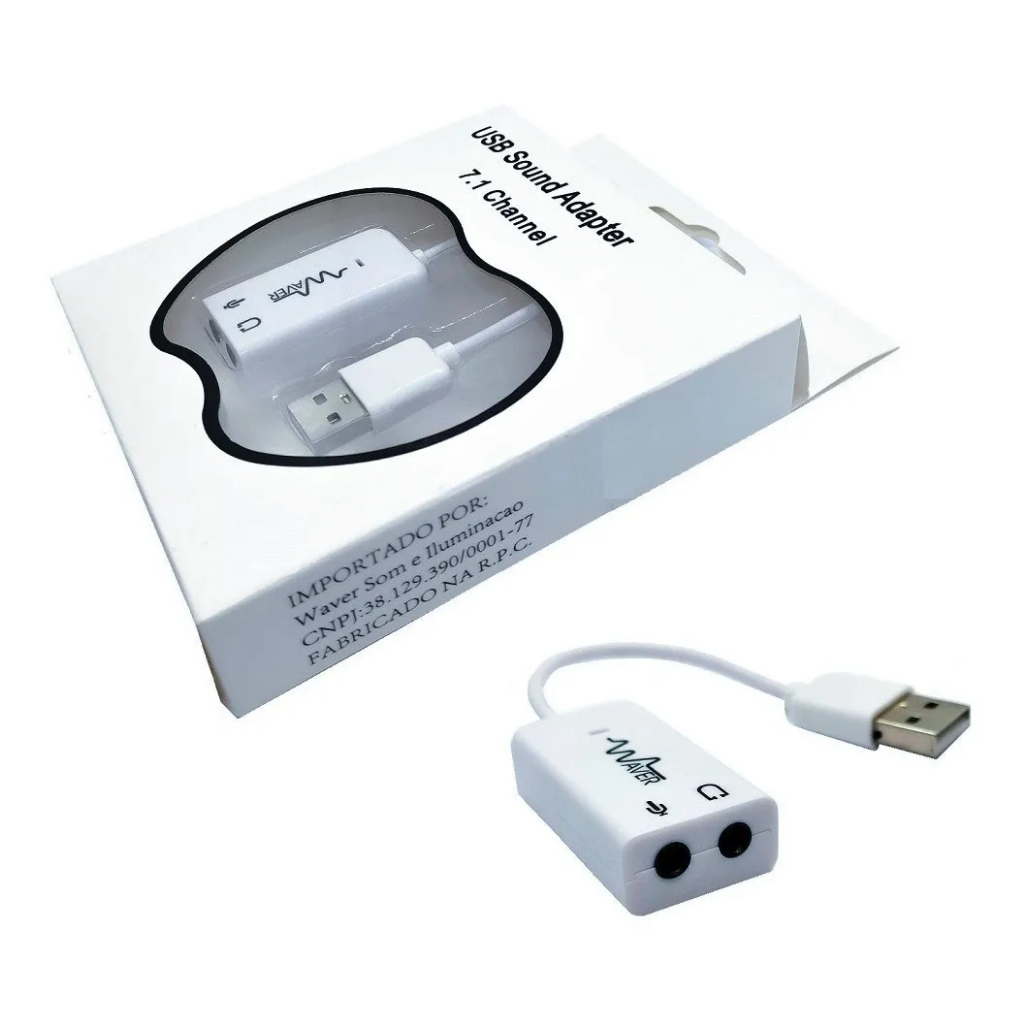Placa De Áudio 7.1 Adaptador P2/USB Fone E Caixa De Som Com Fio Fone Microfone Bm 800