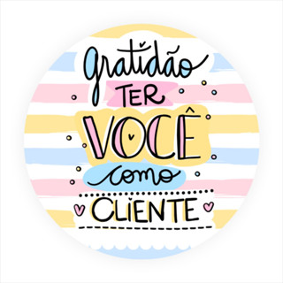 100 Etiquetas Adesivas Gratidão Ter Você Como Cliente Embalagens Adesivo Vinil