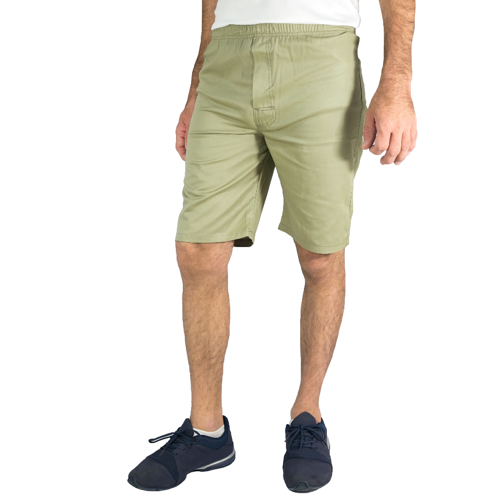 Bermuda de Brim Leve com Elástico para Uniforme, Trabalho, Mecânico, Obras e Presídio
