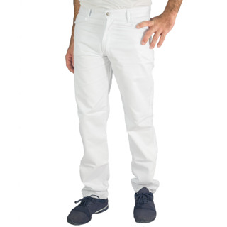 Calça Masculina Branca Brim Profissional Enfermagem Médico Saúde Uniforme