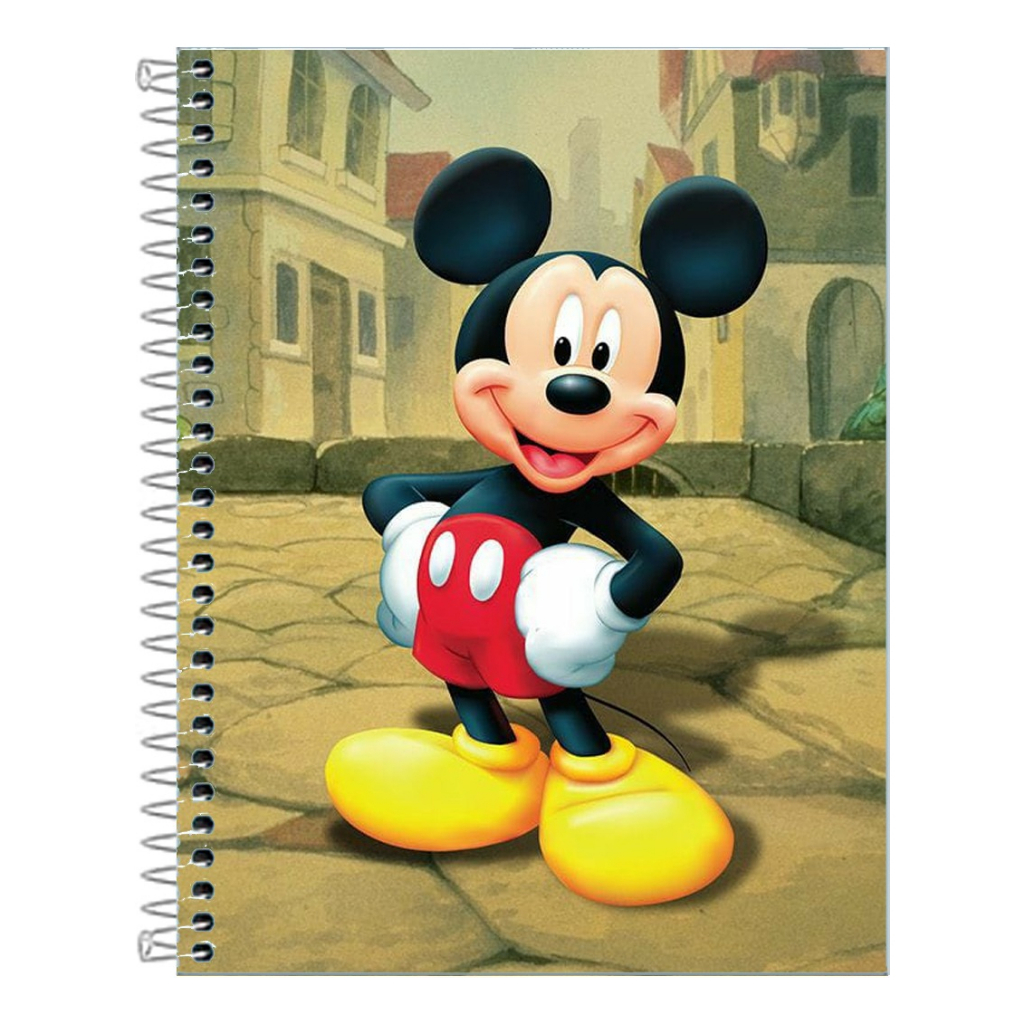 Caderno Mickey Mouse Capa dura 1,10 ou 20  Matérias