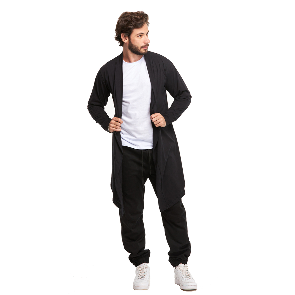 Blusa Cardigan de Frio Masculino Sobretudo Long Line Ca2