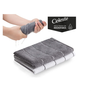 2 Super Panos de Chão Grandes em Microfibra 80x50 Panão limpeza em Oferta na Shopee
