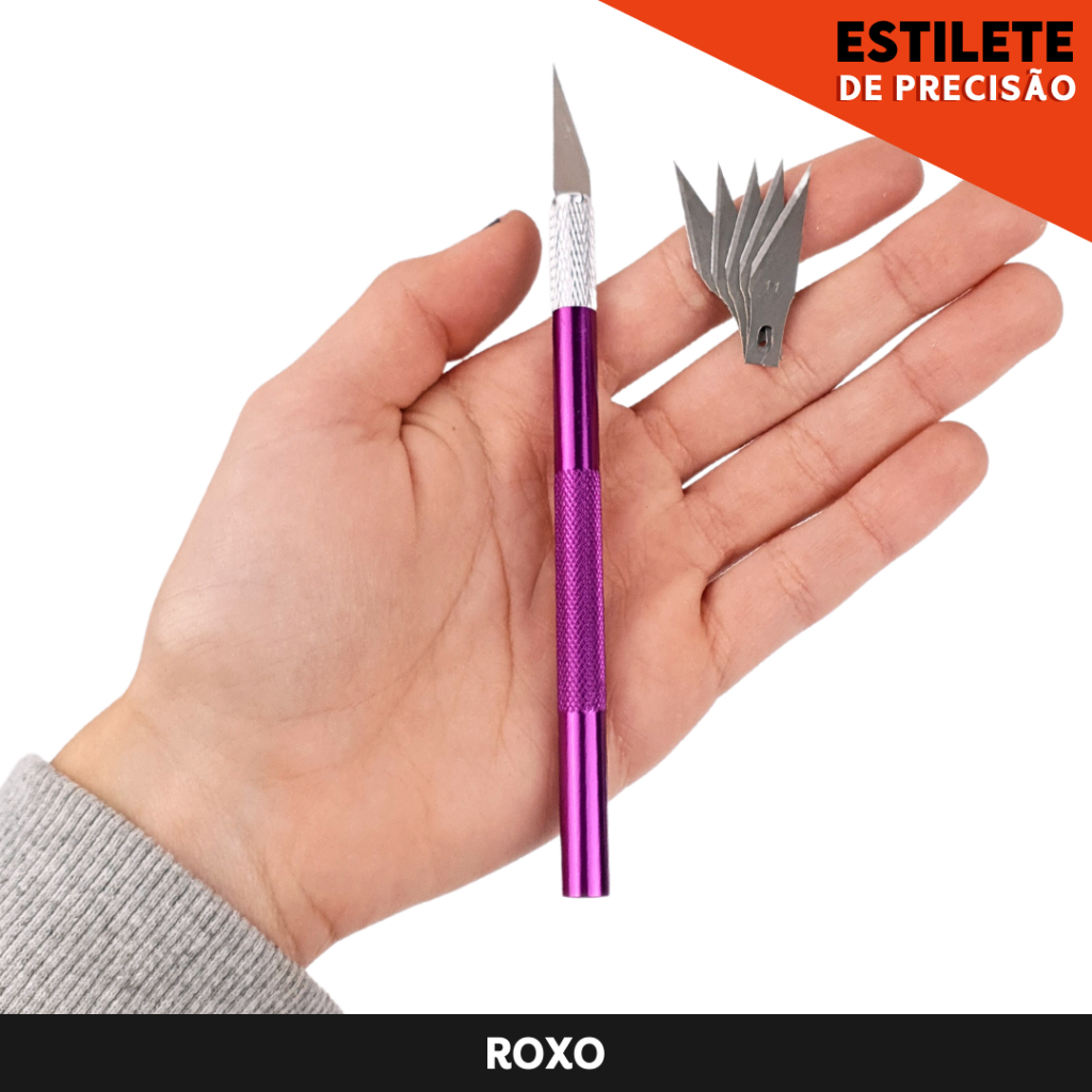 Estilete De Precisão Corte Bisturi-c/6 Lâminas Rosa em Oferta na Shopee
