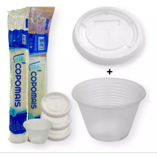 Kit 200 unid de potes com tampas de 100 ml. em Oferta na Shopee