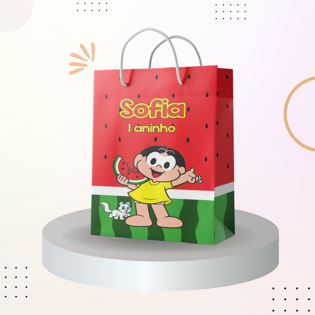 10 Sacolinha Magali Personalizada 10x15x4 - Lembrancinha Aniversário