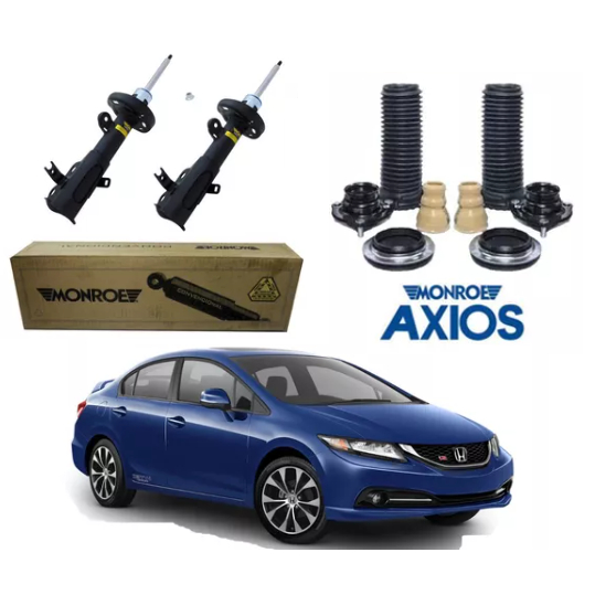 Par Amortecedor Dianteiro Civic 2.0 2012 2013 2014 Monroe + Kit Axios em Oferta na Shopee