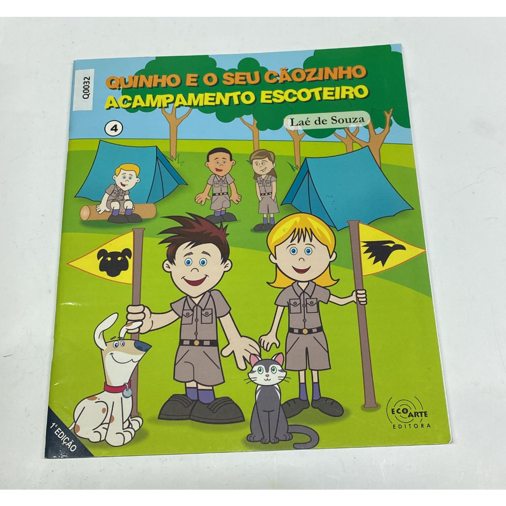 Livro Quinho e o seu cãozinho acampamento escoteiro Laé de Souza Eco Arte editora Q0032