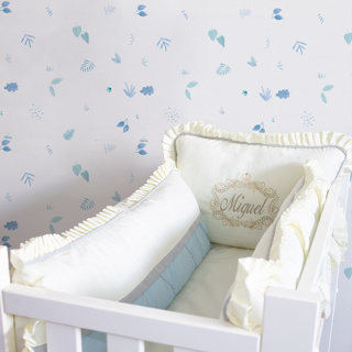 Kit Mini Berço Personalizado - 07 Peças | ENVIAR O NOME OU INICIAL PELO CHAT em Oferta na Shopee