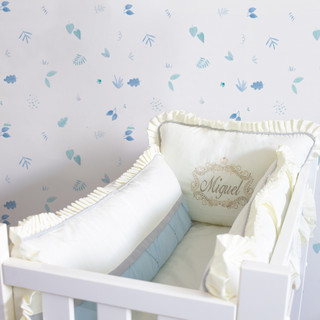 Kit Mini Berço Personalizado - 07 Peças | ENVIAR O NOME OU INICIAL PELO CHAT