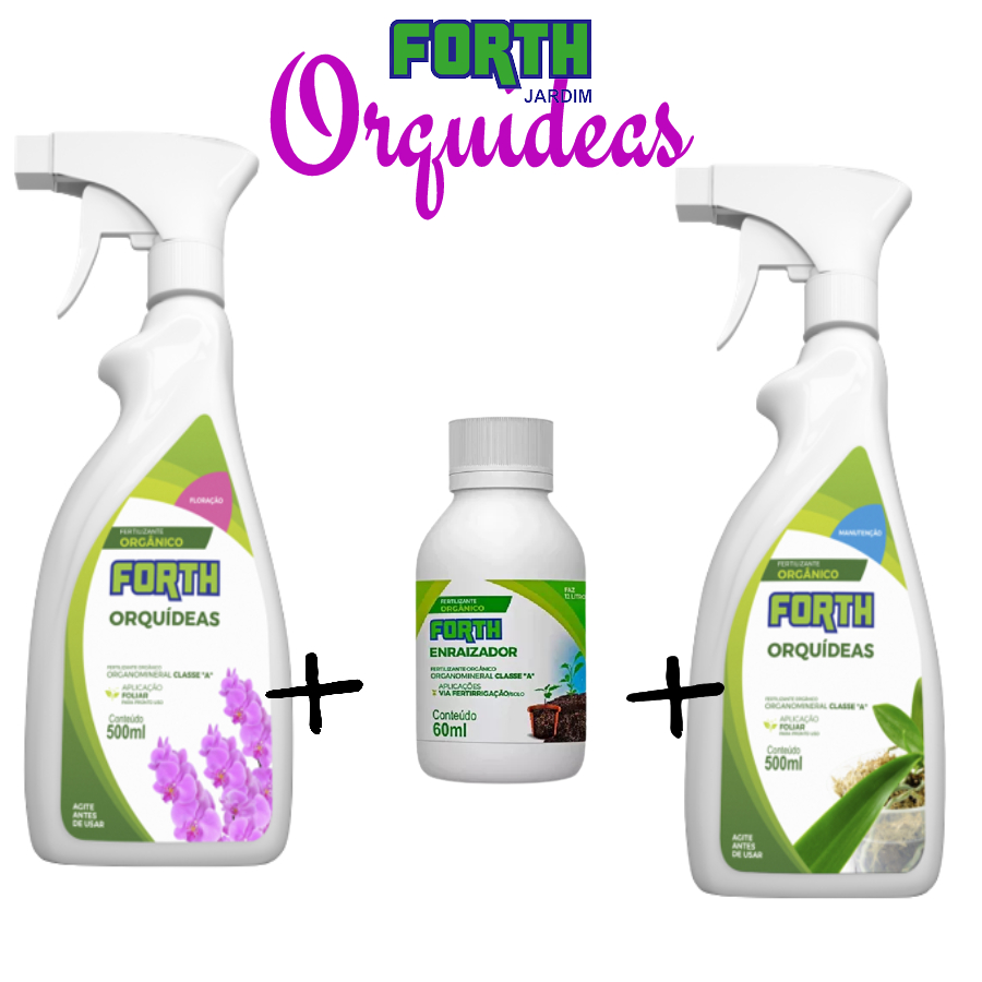 Kit adubo fertilizante Forth Orquídeas Manutenção E Floração borrifador de 500ml + Enraizador concentrado de 60 ml