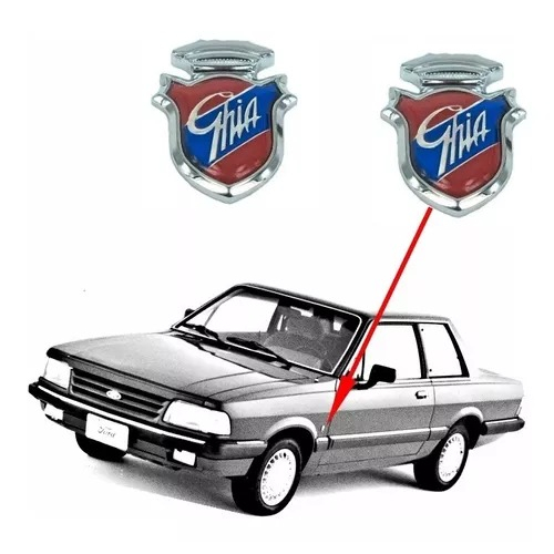 Emblema GHIA Ford BELINA DEL REY CORCEL cromado com resina  ADESIVO PARA CARRO DUPLA FACE
