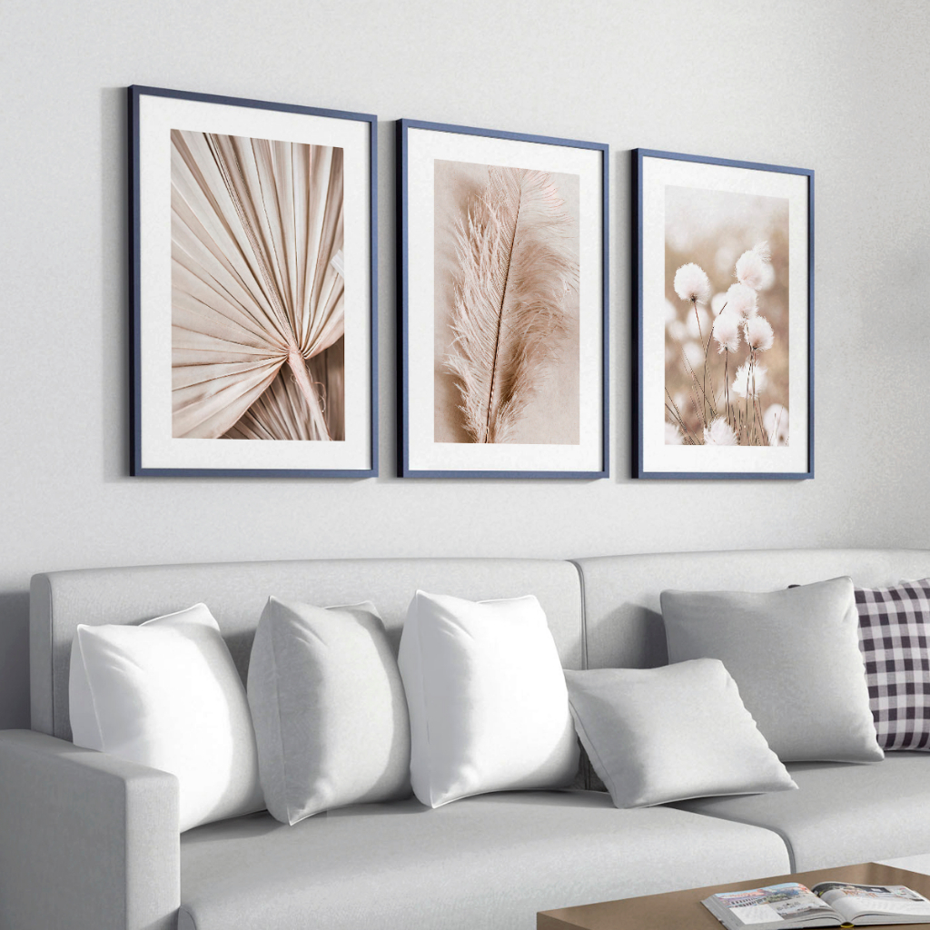 Quadros Decorativos Moldura Sala Quarto Folhagem Tons Neutros Grande · foto 2