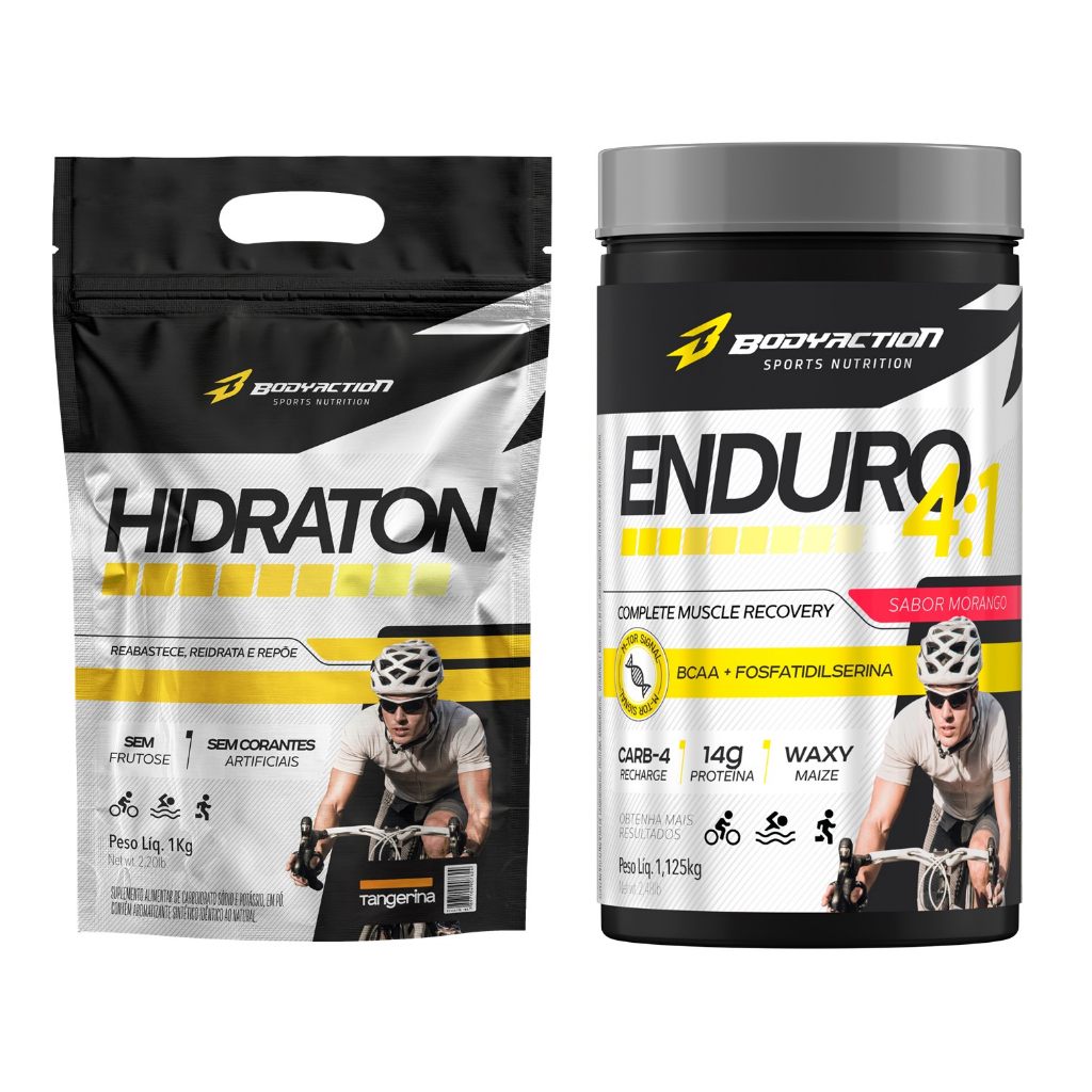 Hidraton Isotônico Endurance 1kg + Enduro 4:1 C/ Whey Protein Bodyaction em Oferta na Shopee