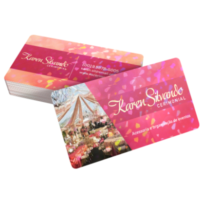 100un Cartão de Visita/ holográfico fosco ou brilhante