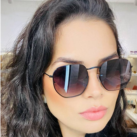 Óculos de Sol Aviador Hexagonal Metal Masculino Feminino Novidade em Oferta na Shopee