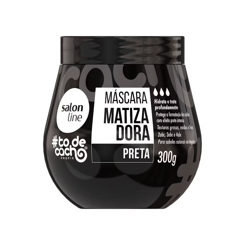 Máscara matizadora preta Salon line 300g