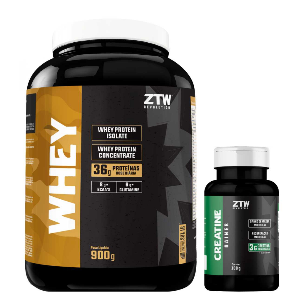 Kit Whey 900g + Creatina 100g