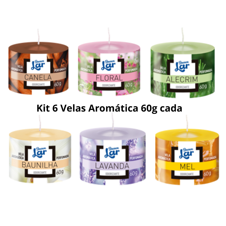Kit 6 Velas perfumadas Gióca 60g cada