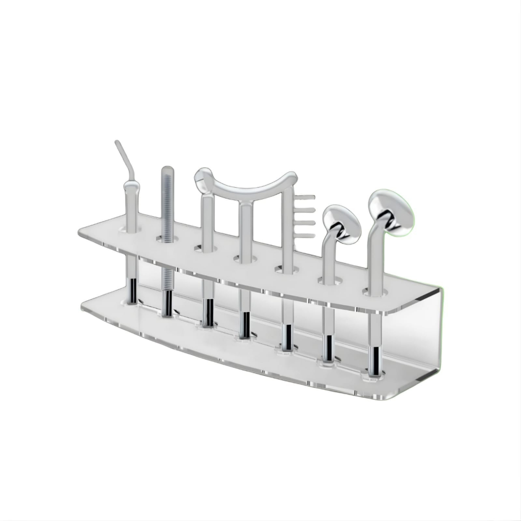Eletrodos Alta Frequência  7 Peças + Rack Acrílico Organizador