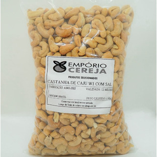 Castanha de caju W1 Inteira com e sem sal - Emporio Cereja
