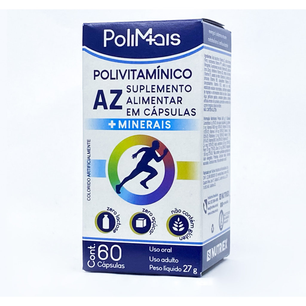 Polimais A-Z 60 Capsulas Imunidade Energia Metabolismo