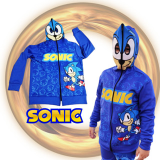 Blusa de Moletom capuz com máscara sonic Poliester Flanelado