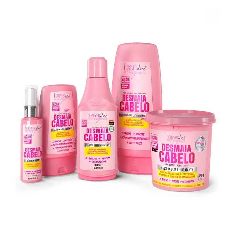 Kit Completo 5 Itens Desmaia Cabelo Forever Liss