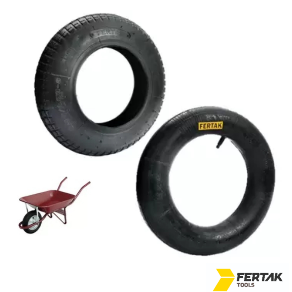 Pneu Para Carrinho Mão Carga Carriola Aro 8 Medida 3.25-8 + Câmara de Ar Inclusa