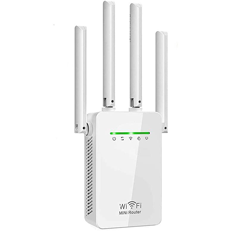 Repetidor WiFi 2800M Wireless Roteador 4 Antenas Amplificador de Sinal Roteador Sem Fio Branco Envio Imediato