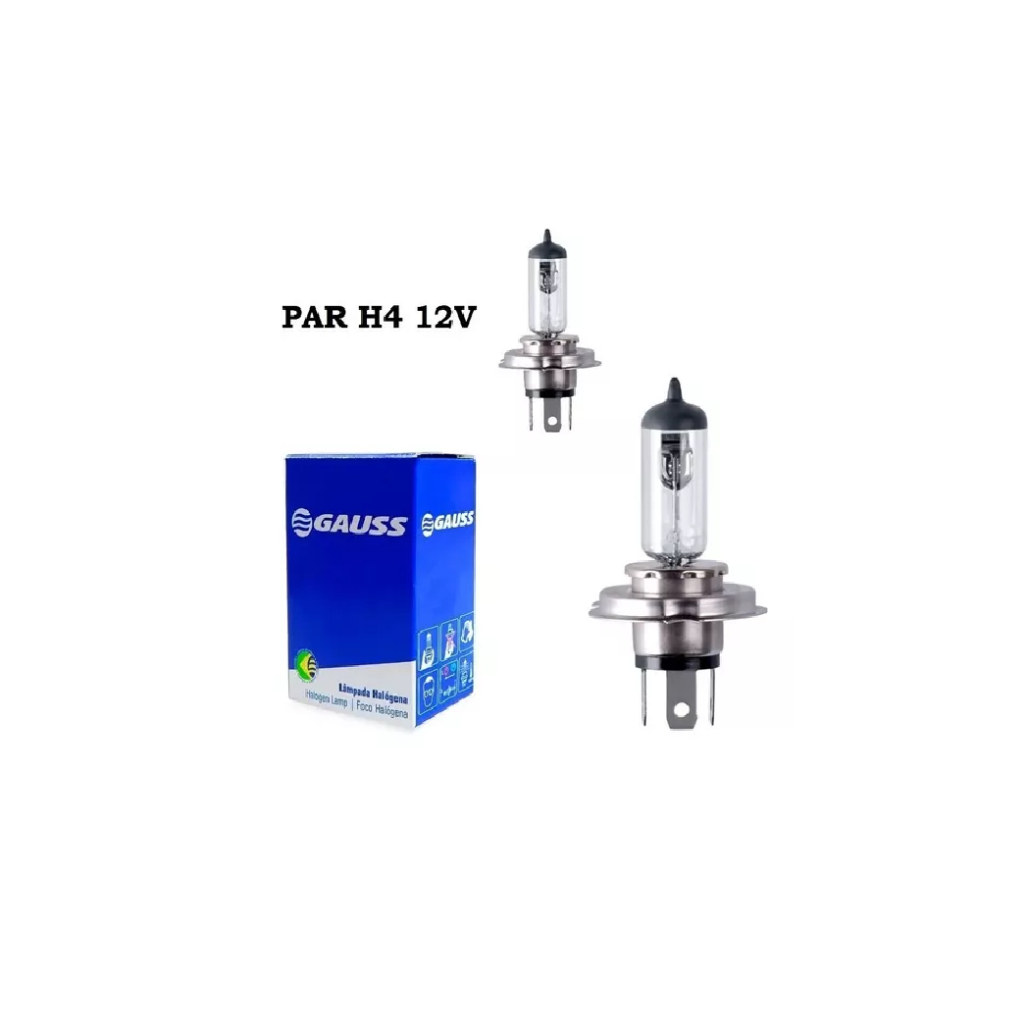 Par Lampada Farol H4 12v 60/55w Halógena Gauss Gl11h4 Glh4 - 02 PEÇAS