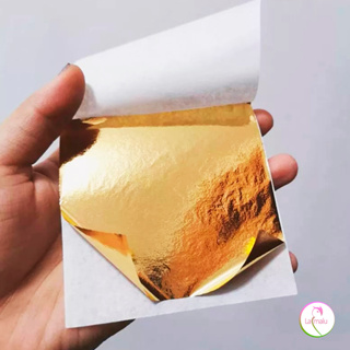 Folha de Ouro Imitação 9x9cm Arte e Artesanato - Bloco com 50 Folhas em Oferta na Shopee