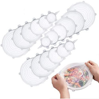 KIT 6 Tampas Panela Silicone Universal Reutilizável Elástica Tampas Silicone Cozinha