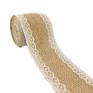 Fita De Juta Com Renda Largura C/ 2 Mts em Oferta na Shopee