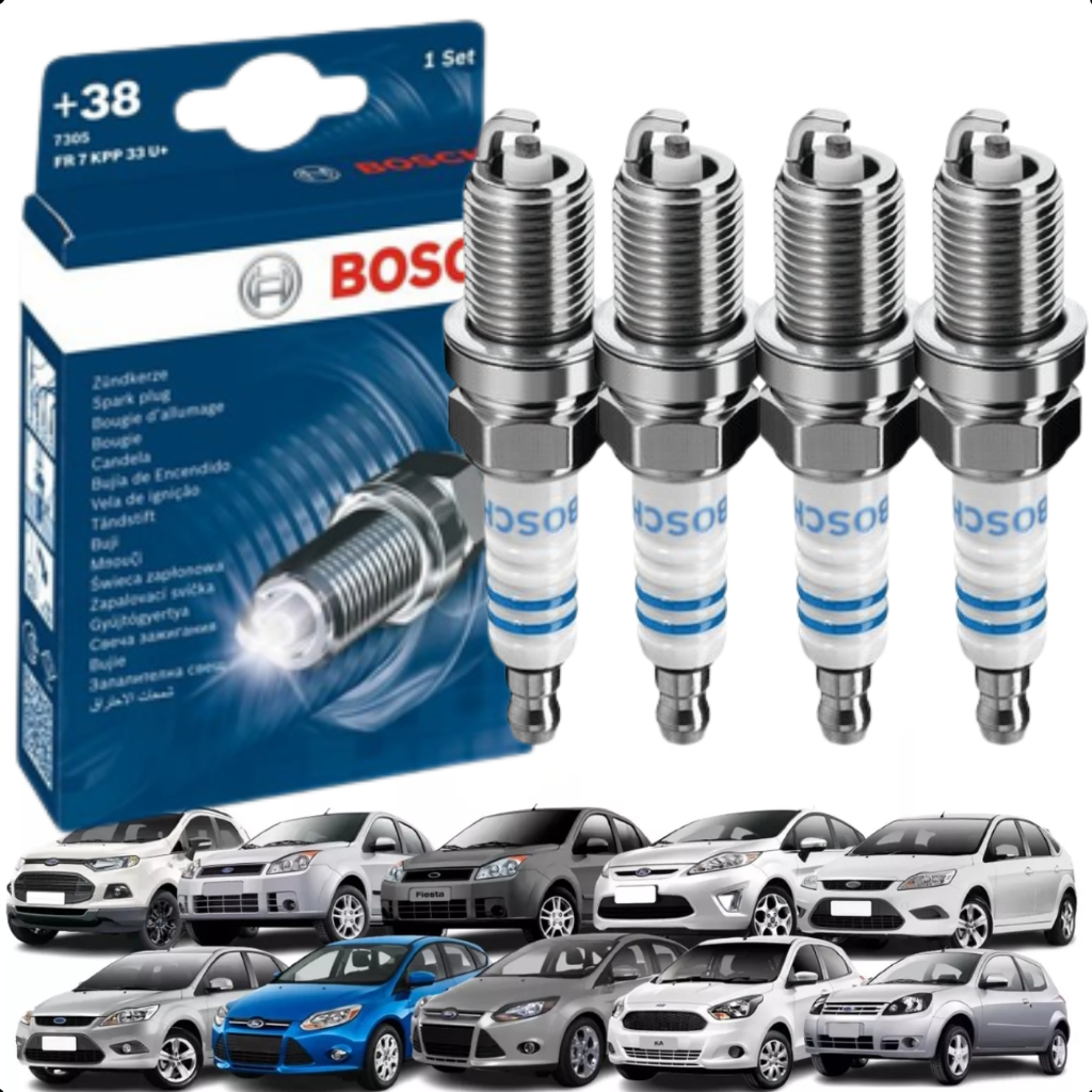 Jogo 04 Velas De Ignição Bosch Ford Ka Focus Fiesta Ecosport em Oferta na Shopee