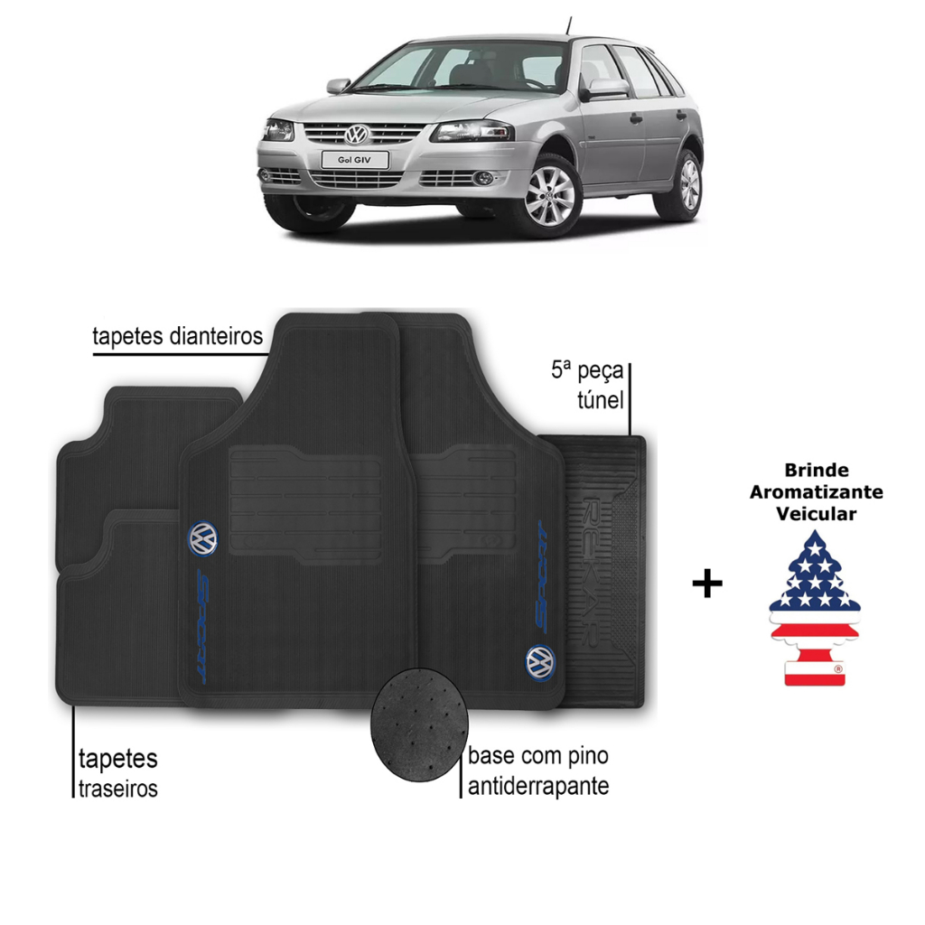 Tapete Carro Gol G4 Volkswagen Automotivo Borracha + Aromatizante em Oferta na Shopee